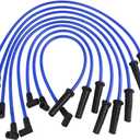 JDMON Compatible with High Performance Spark Plug Ignition Wire Set Ford 332 351C 351M 352 360 361 370 390 400 427 428 429 460 514 BBF HEI Blue 10.5mm