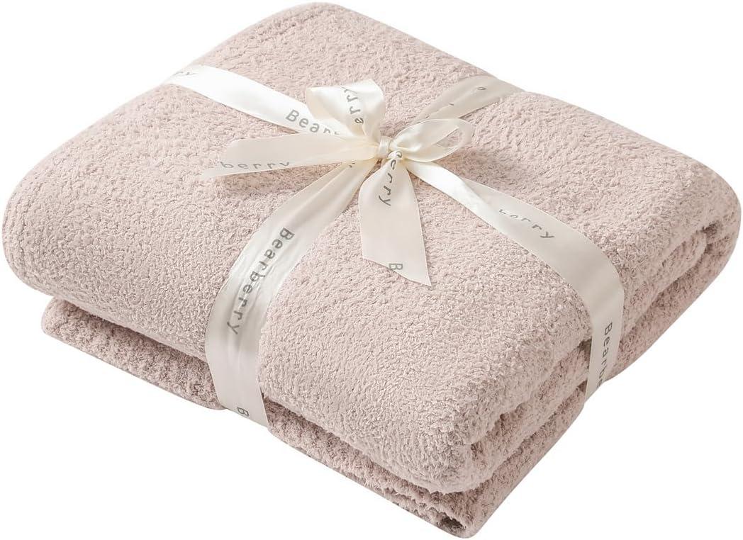 bearberry Super Soft Fluffy Throw Blanket Lightweight Cozy Warm Throw Blankets for Couch Bed Sofa All Season (Beige, 53x71)