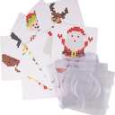 10,000-Piece Holiday Fuse Bead Kit for DIY Xmas Ornaments - 8 Unique Christmas Designs w Peg Boards, Tweezers, Ironing Papers - Great for Homemade Ornaments, Holiday Classroom Parties Family Activity