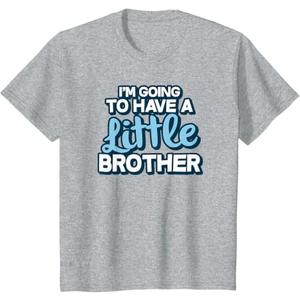 I'm Going to Have A Little Brother T-Shirt (M, Heather Grey)