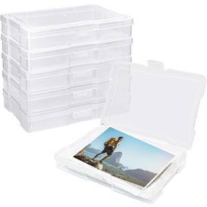 YOIYINI 6Pcs Photo Storage Containers,Photo Storage Craft Keeper,4" x 6" Photo Storage Boxes,Plastic Photo Case for Cards,Stamps,Pictures,Photos,Scrapbooking (6)