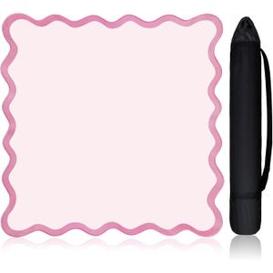 Scalloped Mahjong Mat Set 31.5" x 31.5" Cute Aesthetic Anti Slip Noise Reduction Games Table Cover Mahjong Accessories Gifts Domino & Tile Game Table Mat (Pink)