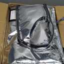 Reusable Grocery Bag On Wheels, Shopping Cart, Rolling Tote with 8 Pockets and Zipper Cover, Foldable, Heavy Duty Handles, Carries Up to 46 LBS (Medium, Silver)