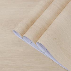 24x197inch Wide Brown Wood Contact Paper Peel and Stick Countertop Oak Walnut Textured Wallpaper Light Wood Grain Vinyl Wrap Air Guide Slot Design Matte Thickened Self-Adhesive Waterproof Wall Sticker