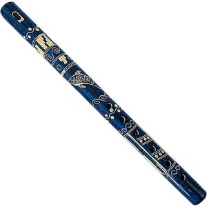 Mia Jewel Shop - Handmade Colored Bamboo Wooden Flute | Tribal Nature Pattern | Native Recorder for Beginners, Meditation & Music Lovers (Blue)