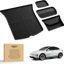 LASFIT Trunk Mats for Tesla Model Y Juniper 2025/2026 Cargo Liners Car Accessories, Custom Fit TPE All Weather Trunk Liners Frunk Rear Sub Trunk Mats Set 4PCS