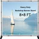 8x8 FT(WxH) Heavy Duty Backdrop Banner Stand with Adjustable Telescopic Tube,Step and Repeat Stand for Parties, Photo Booths, Exhibit Events and More Easy to Install(Carrying Bag Included)