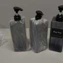 Suream 22oz Empty Plastic Bottles for Shampoo with Lables, 3Packs Bathroom Shower Containers, Refillable & Reusable Lotion Dispenser, Pump Press Bottles for Kitchen, Office, Hotel, Travel, SPA