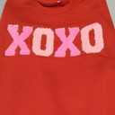 AG AGUU Mommy and Me Valentines Day Sweatshirts Glitter Patch XOXO Shirts Family Matching Outfits Long Sleeve Pullover Top(Mom-Red, XL)