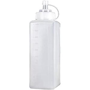 QYNuLi Condiment Dispenser Square Plastic Seasoning Bottle Large Diameter Squeeze Bottle for Ketchup Mustard Salad Dressing Chili Oil