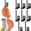 8 Pack Hat Racks for Baseball Caps, Stainless Steel Hat Organizer for Baseball Cap, Hat Holder Storage Organizer, Hat Hanger Strong Adhesive/Wall Drilled for Door, Bedroom, Closet(Black 6 in)