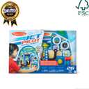 Melissa & Doug Jet Pilot Interactive Dashboard Wooden Toy for Boys and Girls Ages 3+ Cockpit Steering Wheel Pretend to Fly Experience, Fidget Buttons - FSC Certified, Kids