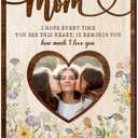 Mothers Day Gifts for Mom from Daughter Son Wooden Heart Photo Frame, I Love You Mom Keepsake Gift, Picture Frame for Mama, Birthday Gift for Mother, Insert Your Own Photo Home Decor