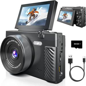 4K Digital Camera for Photography, Autofocus Vlogging Camera for YouTube with WiFi, Point and Shoot Camera for Beginners Teens and Travel (Standard Style)