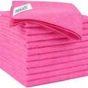 HOMEXCEL Pink Microfiber Cleaning Cloth 6 Pack, 12.5 x 12.5 inch Microfiber Towels for Cars, Ultra Absorbent Car Washing Cloth, Lint Free Streak Free Cleaning Rags for Car, Kitchen, and Window