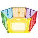 Toddleroo by North States - Superyard Colorplay Ultimate Play Yard: Freestanding 6 Panel Baby Playpen - Indoor/Outdoor Use - Made in USA - Encloses Up to 18.5 Square Feet - 26 Inches Tall - Colorplay