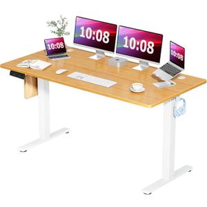 Smug Standing Desk, Adjustable Height Electric Sit Stand Up Down Computer Table, 63x24 Inch Ergonomic Rising Modern Lift Motorized Gaming Desktop Workstation for Work Home Office - Natural