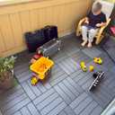 36 sq. ft Plastic Interlocking Deck Tiles, 36 Pack Patio Deck Tiles Waterproof Outdoor Flooring 12" x 12"All Weather Uses for Porch Poolside Balcony Backyard Pathway, Charcoal Gray