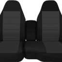 Front 60/40 Split Bench Seat Covers with Console Armrest Truck Seat Cover, Compatible with Chevy Colorado GMC Canyon 2004 2005 2006 2007 2008 2009 2010 2011 2012-Black