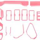 Hoolcar 24Pcs Pink ABS Interior Trim Decor Cover Interior Accessories Kit Fit for 2021-2024 Ford Bronco Center Console Dash Panel Cover & AC Vent Ring Cover & Dashboard Grab Handle Cover
