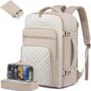 LOVEVOOK Large Travel Backpack for Women, Carry On Bag Flight Approved, 40L TSA Personal Item Travel Bag with 3 Packing Cubes, Waterproof 17 Inch Laptop Hiking Casual Backpack (Beige & Apricot-a)