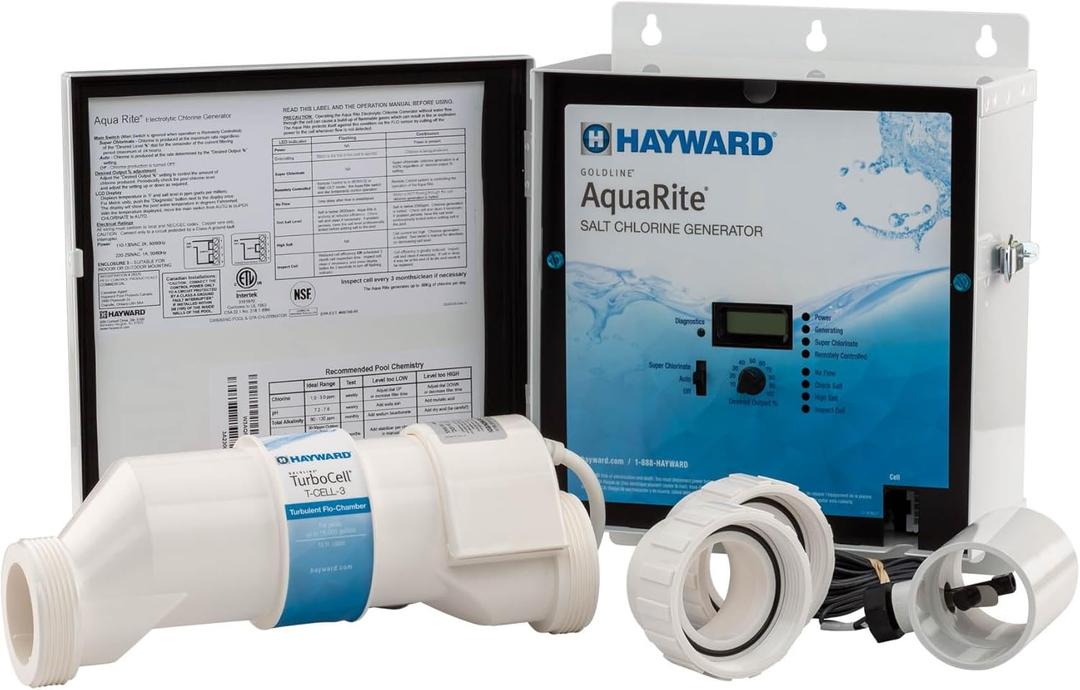 Hayward W3AQR3 AquaRite Salt Chlorination System for In-Ground Pools up to 15,000 Gallons