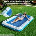 Inflatable Tanning Pool Lounger Float - Jasonwell 4 in 1 Sun Tan Tub Sunbathing Lounge Raft Floatie Toys Water Filled Bed Mat Pad for Kids Adult Blow Up Kiddie Ball Pit Pool (XL), X-Large