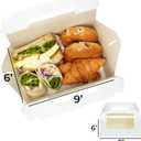 WholeMy 30 Pack 9x6x6 Large Gable Gift Boxes White Party Treat Boxes with Window Disposable Lunch Box Togo for Treats Meals Cookies Favors Goodies Gifting Baked foods