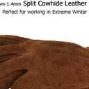 OZERO Work Gloves Winter Insulated Snow Cold Proof Leather Glove Thick Thermal Imitation Lambswool - Extra Grip Flexible Warm for Working in Cold Weather for Men, Women (Brown,Medium)