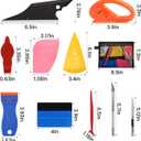 JIURUN 36 PCS Car Window Tint Kit, Vinyl Wrap Tool Window Tint Squeegee Tools Vehicle Glass Protective Film Installation Kit Automotive Window Film Tinting Kit