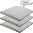 Moonoom 22"x22" Couch Cushion Support, Grey Sofa Cushion Sagging Repair, Curved High Density Foam Replacement for Furniture Sagging Seat Sectional Loveseat Chair (3 Pcs)