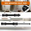 Pull-out Valet Rod for Closet 2 Pack, Black