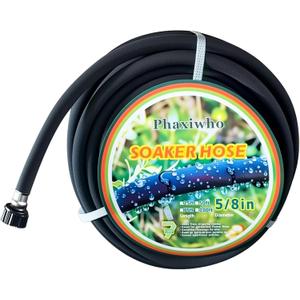 5/8 inch Round Rubber Garden Soaker Hose 25 FTHeavy Duty Water Soaker Hoses Drip Hose irrigation hose for Vegetable Gardens, Flower Beds, Lawns, and Plants (25FT)