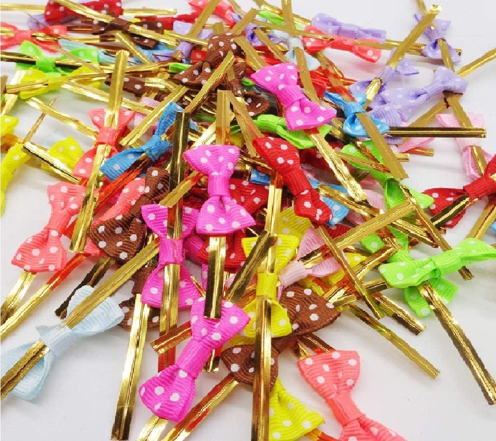 Bow Tie Twist Ties for Cake Pops Sealing Cello Bags Lollipop Gifts Packgae, Assorted Colors,count of 200
