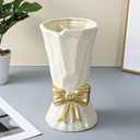 Ceramic Bow Vase White Flower Vase for Home Decor White Ceramic Vases for Boho Style Cute Modern Bouquet Flower Vases 9.2 Inch Large Vasefor Shelf Decor Table Living Room Wedding Farmhouse Office