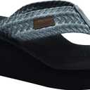 MALIDA Womens Wedge Arch Support Flip Flops Cushion Soft Rubber Midsole Platform Thong Sandals with Rubber Sole (7, Grey)