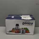 Ganiza Food Processor, 2-Speed Food Chopper Meat Grinder with 8 Cup Stainless Steel & 8 Cup Glass Bowls, Upgraded Button & Smart Overheat Protection Light - Includes Clean Brush, 2 Sets of Blades (Silver)