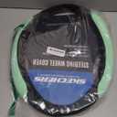 Skechers Memory Foam Steering Wheel Cover, Car Steering Wheel Cover,14.5-15inch Anti-Slip Safety Comfortable Desgin, Universal Accessory for Diverse Cars, Truck,SUV (Black & Green)