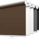 LazBlinds No Tools No Drill Cordless Roller Shades, 100% Blackout Roller Blinds for Windows, Thermal Insulated UV Protection Waterproof Roll Up Window Blinds and Shades, 22'' W x 72'' H, Brown