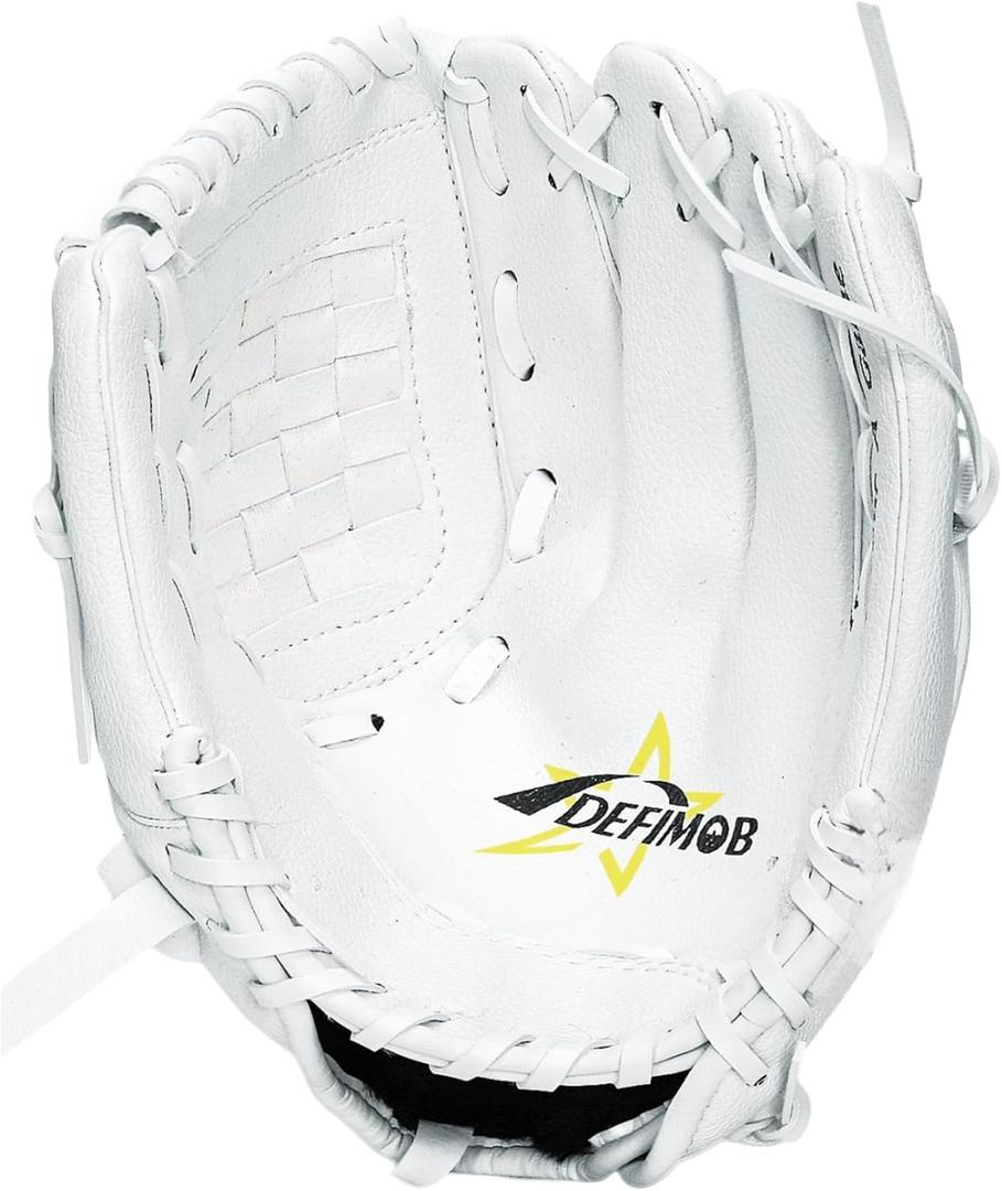 Baseball Glove, Softball Mitt, Softball Glove Youth Baseball/Softball Glove for Kids TeeBall Youth Adult Beginner Play & Training, Baseball Mitt Infield Mitts Left Hand Glove (10.5"| Ages 5-9, white)