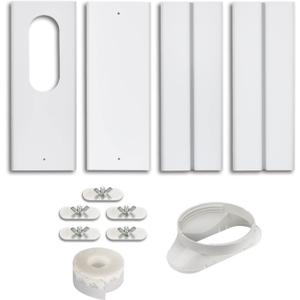 Alpine Hardware Portable Air Conditioner Window Kit with Coupler Adjustable Window Seal for AC Unit, Sliding AC Vent Kit for Exhaust Hose, Universal for Ducting with 5 Inch Diameter