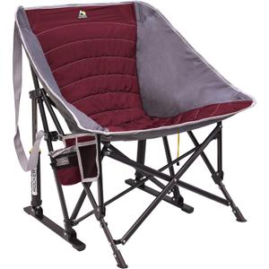 GCI Outdoor MaxRelax Pod Rocker Portable Rocking Chair & Outdoor Camping Chair, Red