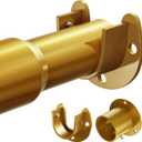 Mavivegue Closet Rod, 17 to 57 Inch Gold Adjustable Closet Rods for Hanging Clothes, Hanging Rod for Closet Wardrobes Laundry RV, Bathroom