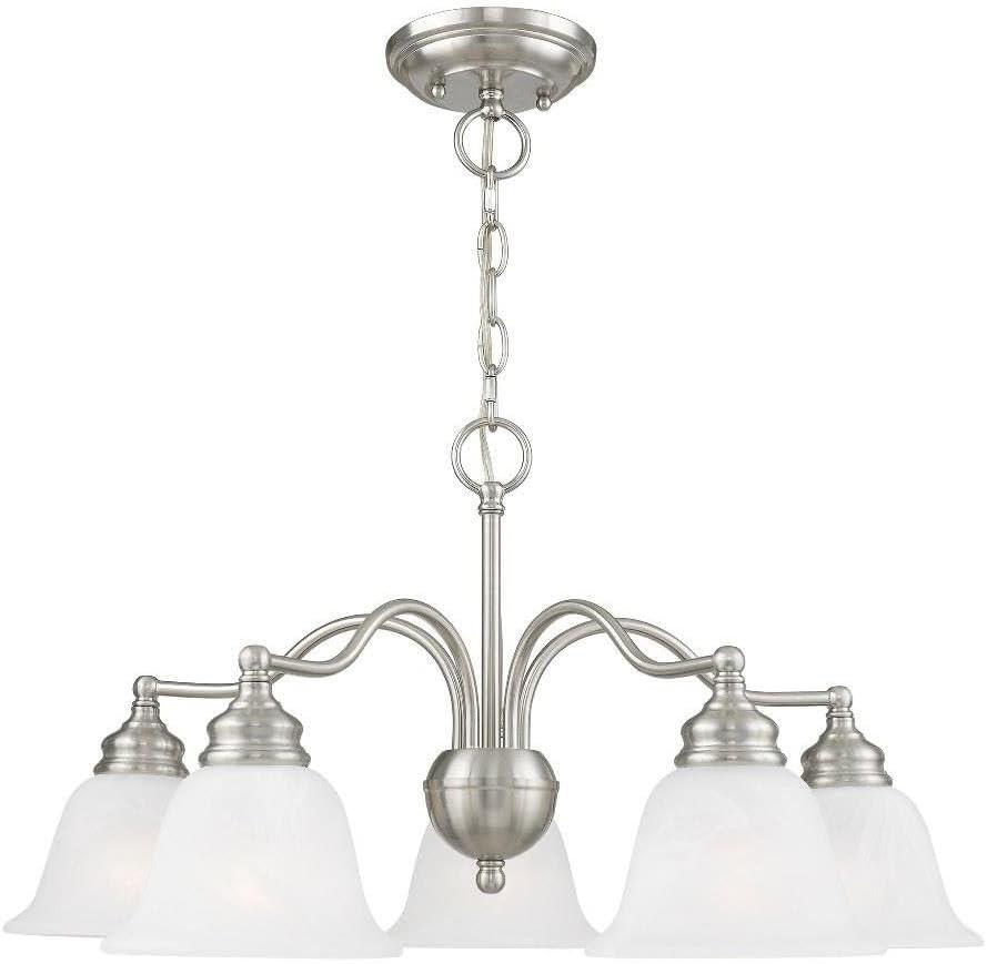 Livex Lighting 1346-91 Essex 5-Light Ceiling Mount, Brushed Nickel, 24"L x 24"W x 12.75"H