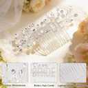 2 x Wedding Hair Pieces for Brides Bridal Hair Accessories Wedding Hair Comb Silver Headpiece for Bride