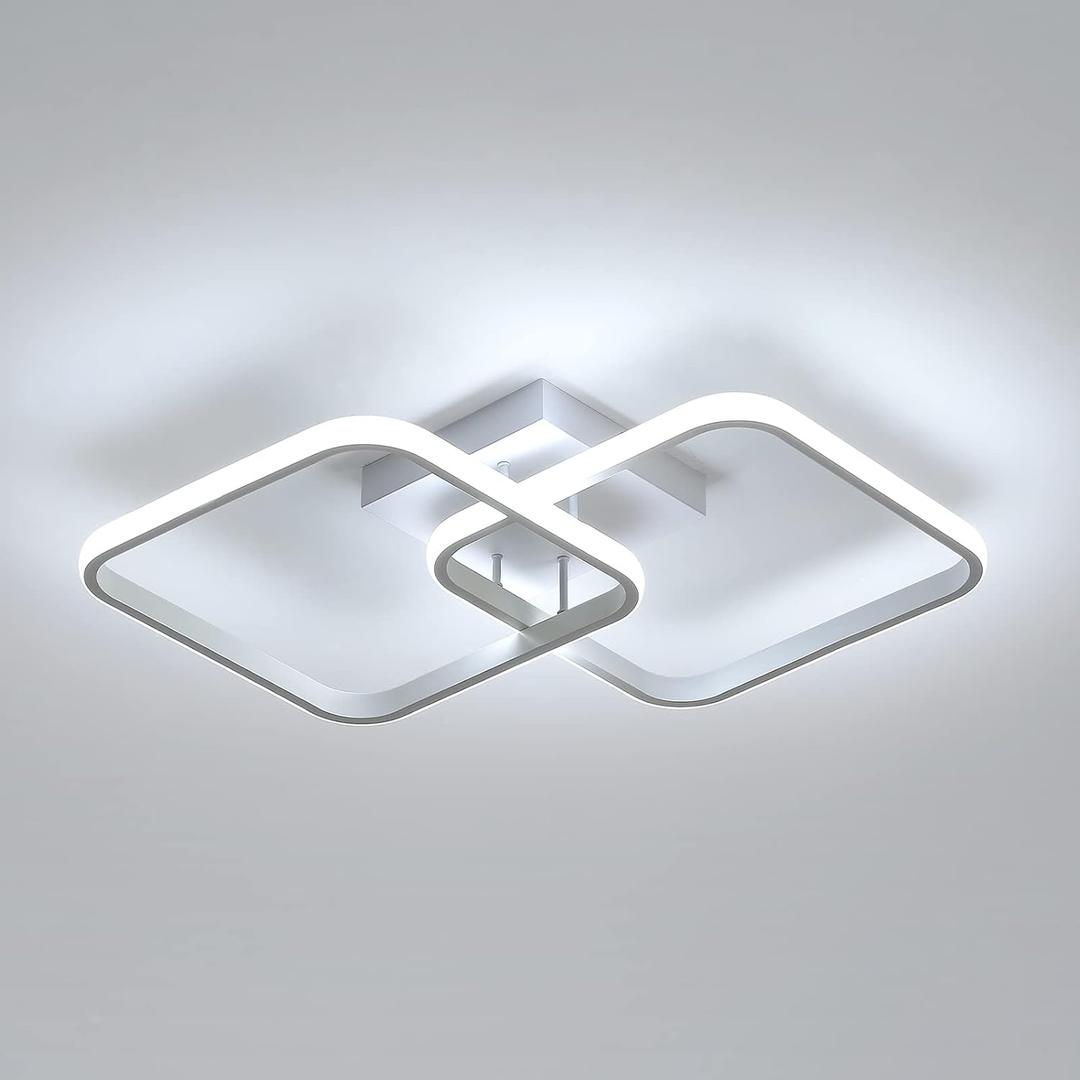 DELIPOP 23 Inch Square Modern LED Ceiling Light, 42W 6500K Flush Mount Lighting, Acrylic Ceiling Lamp for Hallway, Living Room, Dining Room, Kitchen, Bedroom (23 Inch-6500K)