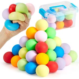 JOYIN 24 Pack Slow Rising Stress Balls, Squishy Sensory Fidget Toys, Hand Therapy Balls for Anxiety Relief, Classroom Prize Box Toys for Kids, Goodie Bag Stuffers, Party Favors