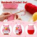 Pink Owl Crochet for Wife, Handmade Romantic Keepsake from Husband, Cute Mini Collectible to Celebrate Marriage Love, Unique Valentines Day or Birthday Present for Her