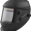 VEVOR Welding Helmet Auto Darkening, 3.94" x 3.15" True Color Welding Hood, Solar-Powered Welder Mask 4 Arc Sensors, Wide Shade 4/5-9/9-13 for TIG MIG Weld Cutting Grinding Application - METIS Series (Matte Black 12sq.in)