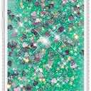 Case for Samsung Galaxy A05, Glitter Liquid TPU Cover Clear Flowing Quicksand with Anti-Fall Bumper Corner Shockproof Protection Women Girly Case for Galaxy A05 Green Love LSYB